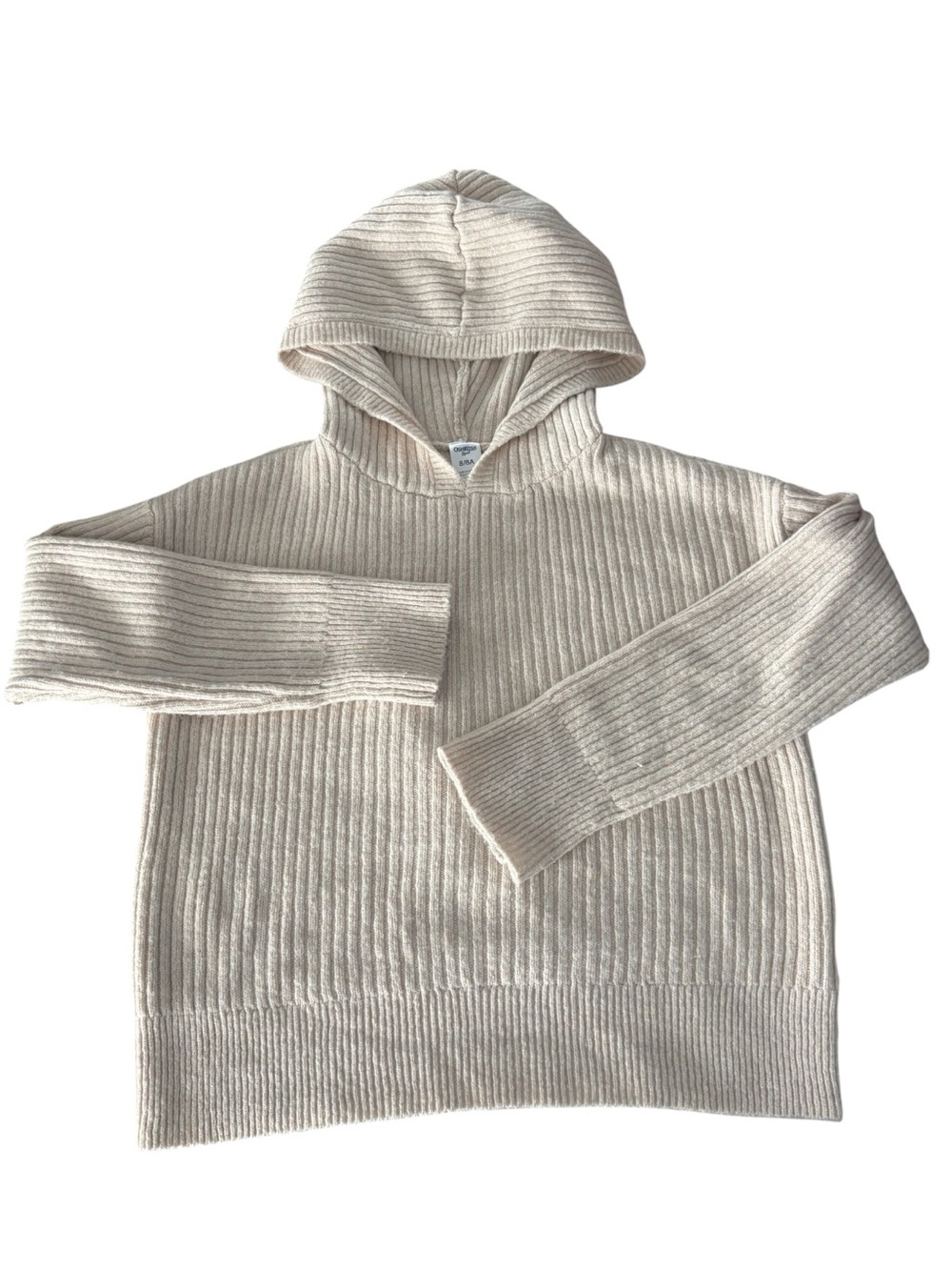 OSH KOSH Ribbed Hooded Sweater in Light Cream Size 8/8A — PERFECT FOR LAYERING!